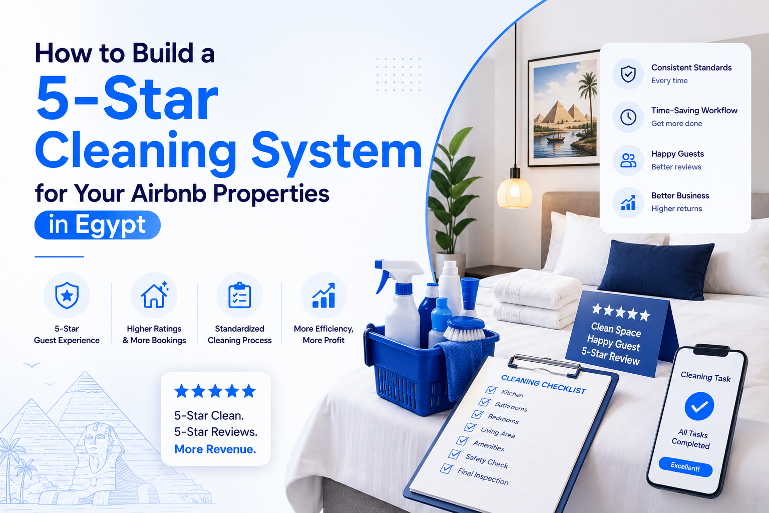 How to Build a 5-Star Cleaning System for Your Airbnb Properties in Egypt